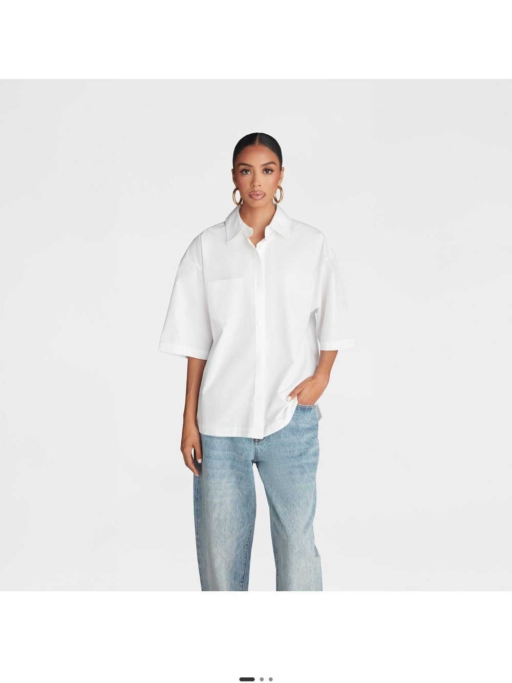 Womens Short-Sleeve Button-Down Shirt Size Medium & Large Available #726-727 - Picture 7 of 10